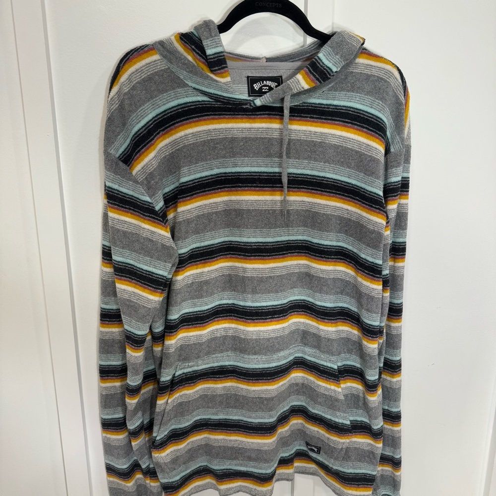 Billabong Men's Multicolor Striped Hoodie Sweater
